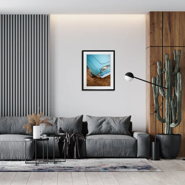 Exemple du tirage encadré dans un décors intérieur.