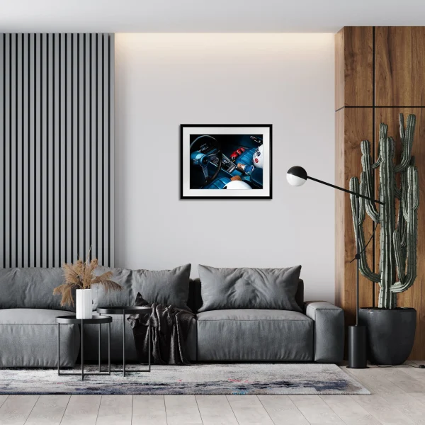 Exemple du tirage encadré dans un décors intérieur.