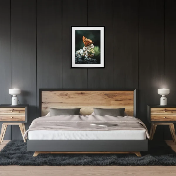 Exemple du tirage encadré dans un décors intérieur.
