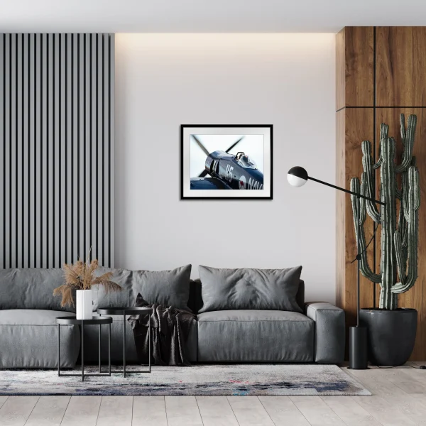 Exemple du tirage encadré dans un décors intérieur.