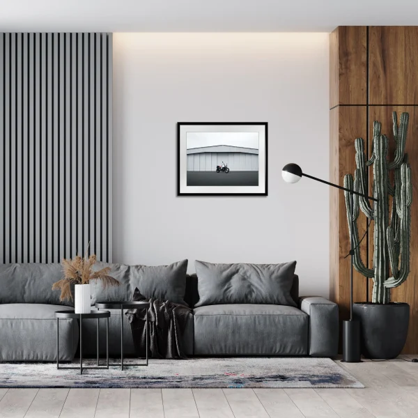 Exemple du tirage encadré dans un décors intérieur.