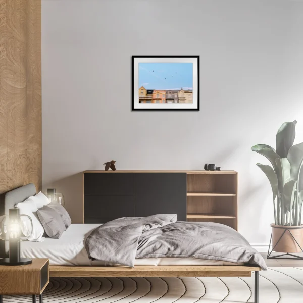 Exemple du tirage encadré dans un décors intérieur.